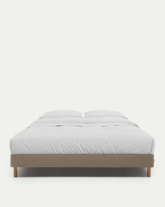 Ofelia brown base with removable cover and solid beech wood legs for 180 x 200cm mattress 