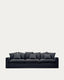 Nora sofa sa 4 sedišta sa poklopcem koji se skida i sivim antracit platnenim i pamučnim jastucima 340 cm