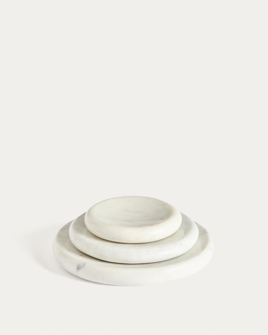 Obena white marble tray Ø 20 cm