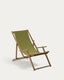 Wilara green outdoor folding lounger made of FSC 100% solid acacia wood