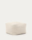 Mascarell pouf, cotton and polyester in white, 60 x 60 cm