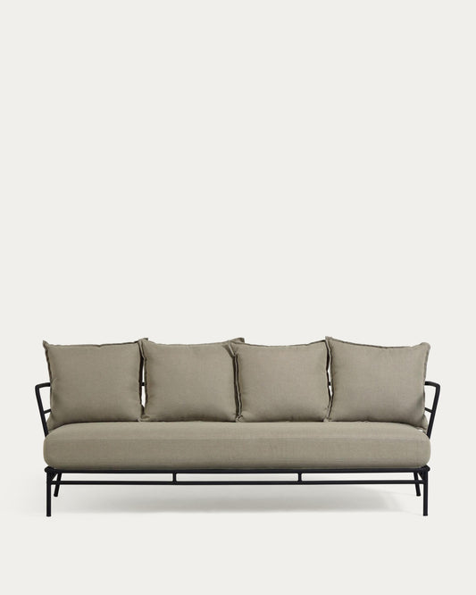 Mareluz sofa made of black steel, 197 cm