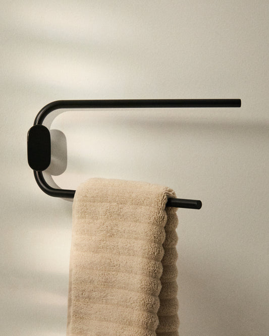 Black metal Arely double towel holder