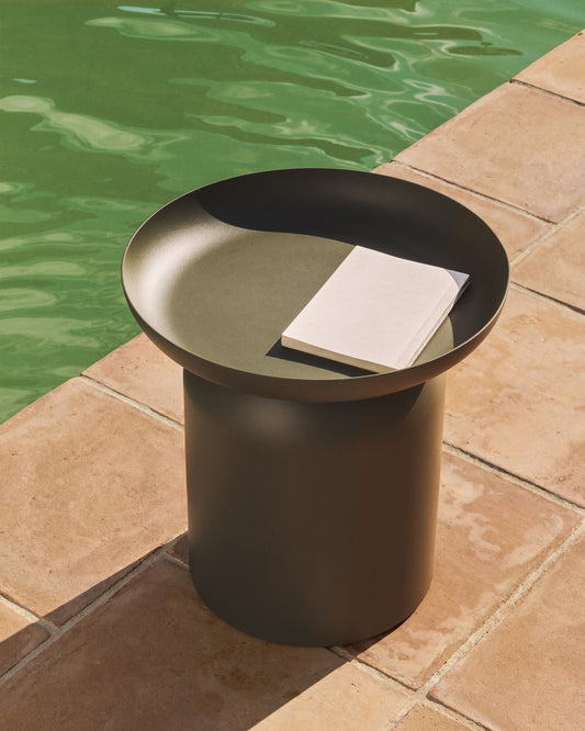 Side table Arcola made of aluminum, green, Ø45 cm