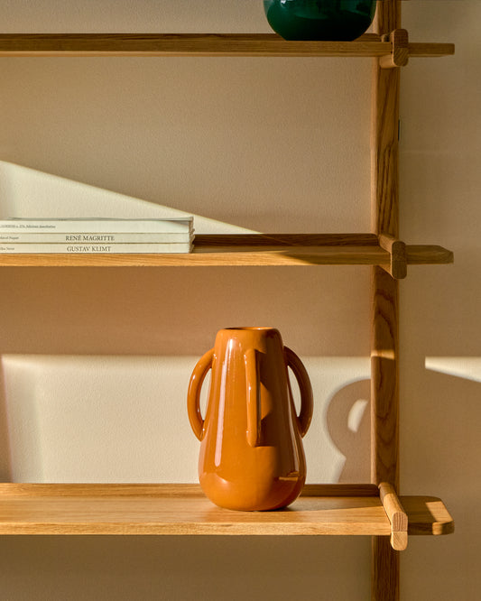 Vaza Odra od keramike braon boje, sjajni završetak, 25,5 cm