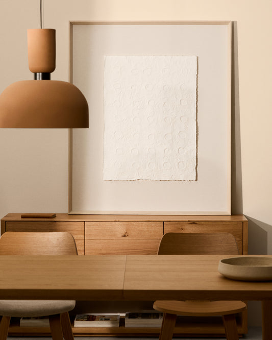 Olvin abstract painting on white recycled paper with handmade reliefs 104 x 124 cm