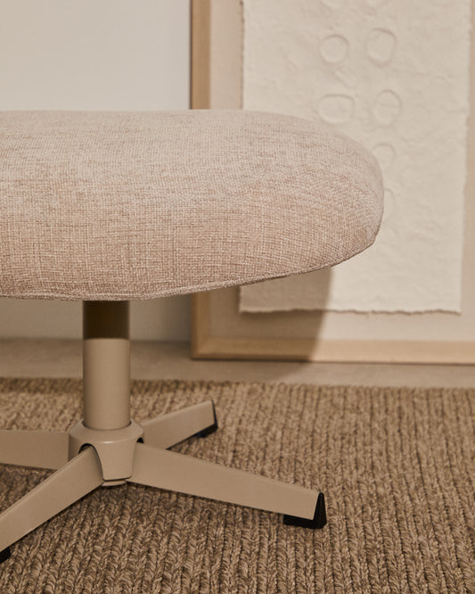 Rotirajući tabure Teryl od bež šenila i metala sa sivom završnom obradom FSC 100%