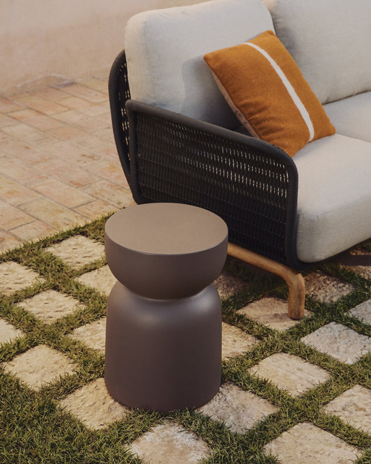 Garbet side table in brown concrete Ø 32cm
