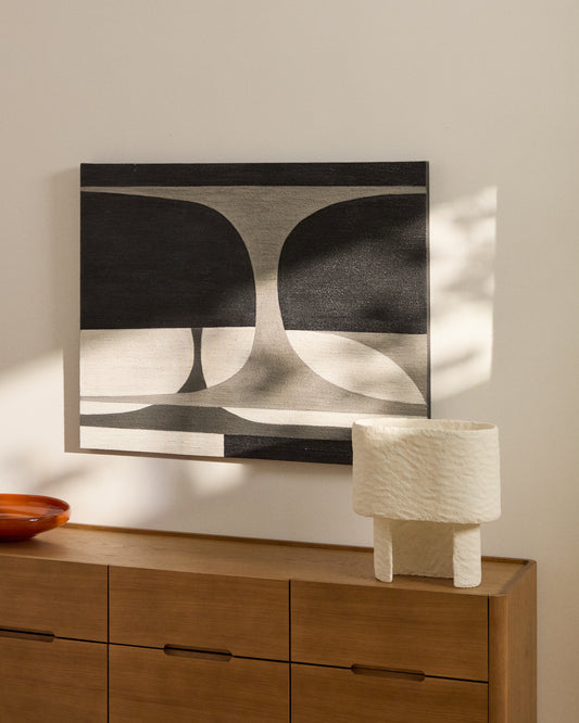 Apstraktna slika Onure, crno-bela, 80 x 100 cm