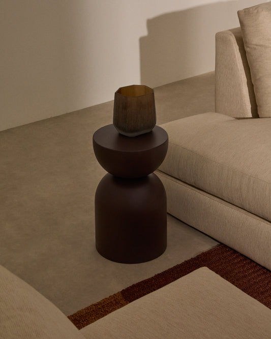 Rachell side table made of metal with purple finish Ø30 cm