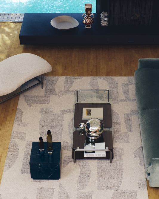 Norela gray wool blend jacquard rug 300 x 200 cm