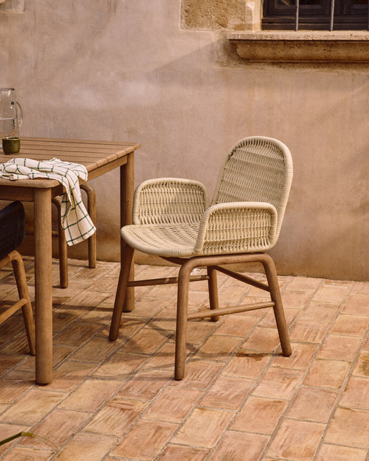 SS26COL1 Armchair made of solid FSC 100% acacia wood and natural rope