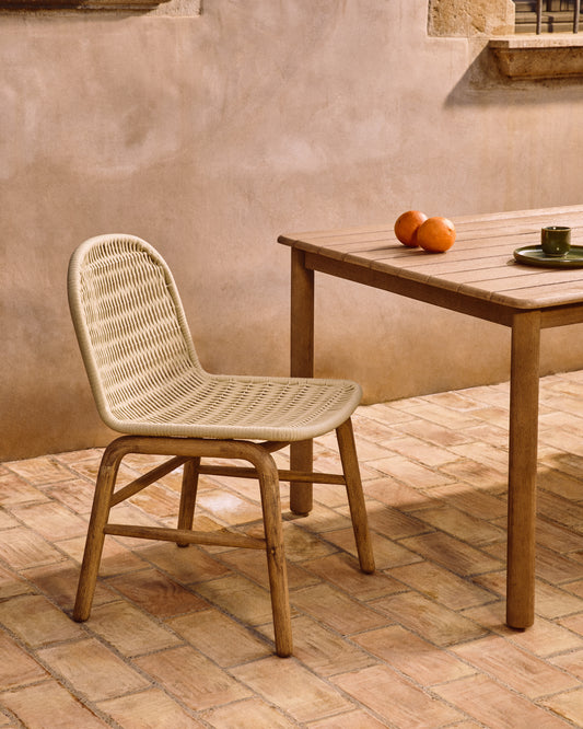 SS26COL1 Chair made of solid FSC 100% acacia wood and natural rope