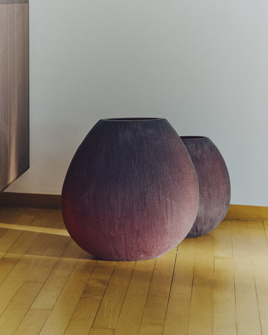 Rovena staklena vaza u bordo boji 43,5 cm