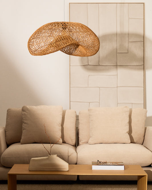 Isora ceiling lamp shade made of rattan with a natural finish 80 x 35 cm