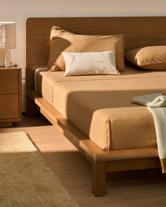 Gornja posteljina Sirale, 100% pamuk, saten, oprani finiš, u boji bakra, za krevet 180 cm