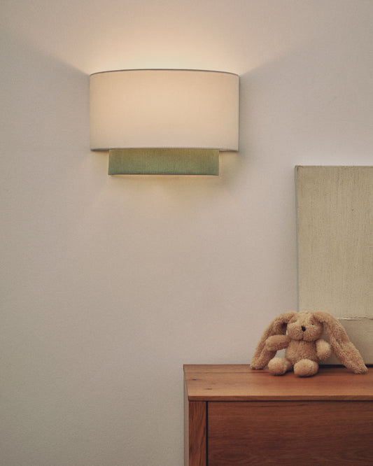 Bianella wall lamp made of cotton and turquoise canvas Ø 40 cm