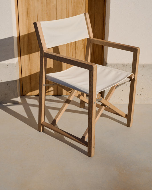 Wilara white outdoor folding chair made of FSC 100% solid acacia wood