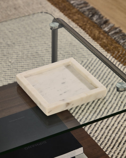 Serella white marble tray 35 x 35 cm