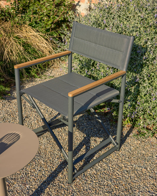 Folding chair Tisno for outdoor use in aluminum, graphite and texteline gray