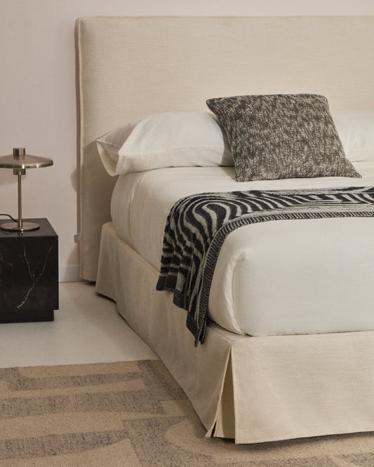Jaira bed base cover 150 x 190 cm made of white chenille