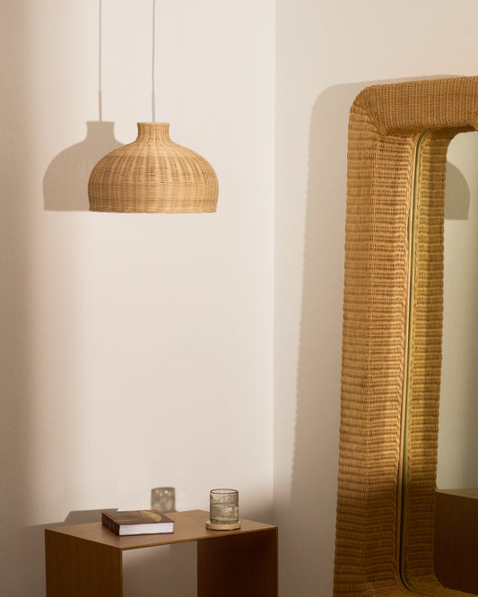 Ennia rattan lampshade with light finish Ø38cm