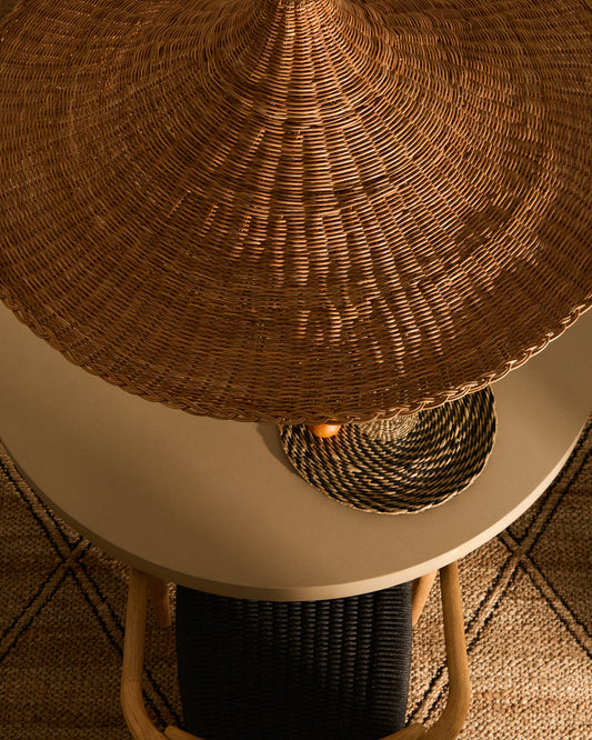 Bladia ceiling lamp shade made of rattan with a natural finish Ø90cm