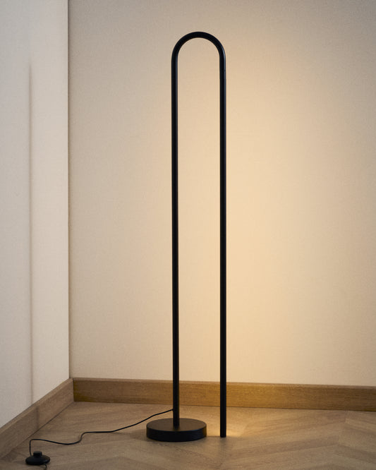 Bow black aluminum floor lamp