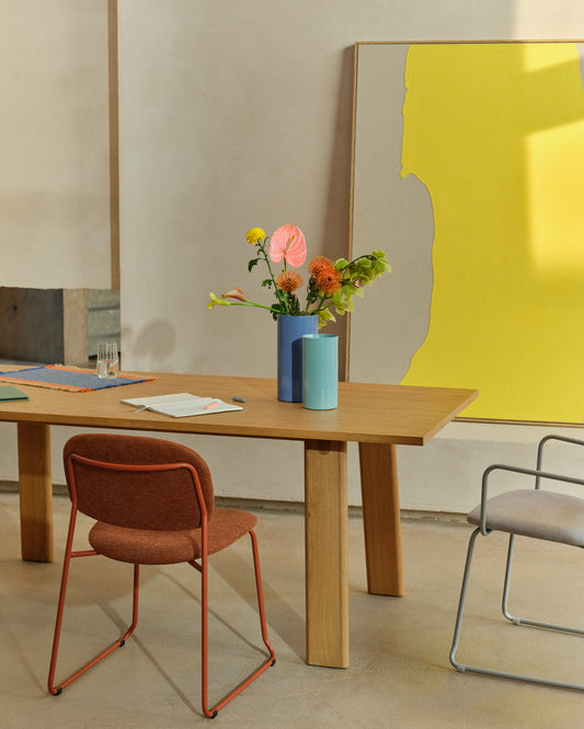 Arlen extendable table in solid oak wood and veneer with natural finish 200(250)x95cm FSC Mix Credit