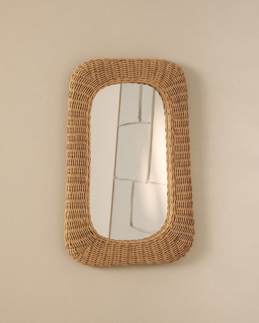 Zilna rattan mirror 38 x 59cm