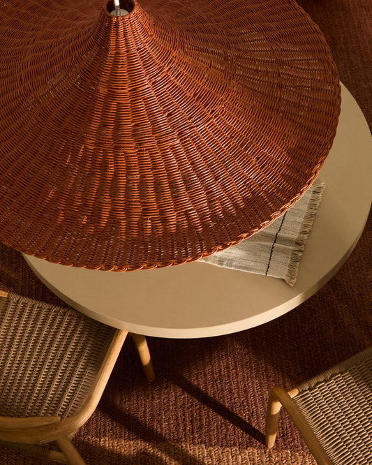 Bladia rattan ceiling lamp with terracotta finish Ø70cm