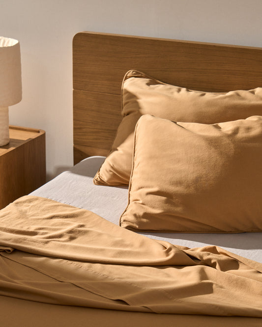 Set Sirale od 2 navlake za jastuk, 100% pamuk, saten, oprani finiš, u boji bakra, 50 x 70 cm