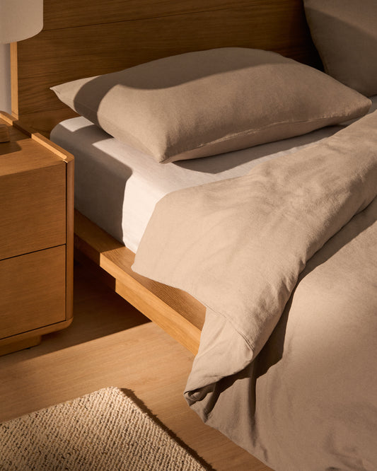 Simmel set od 2 jastučnice od mješavine lana, braon, 50 x 70 cm