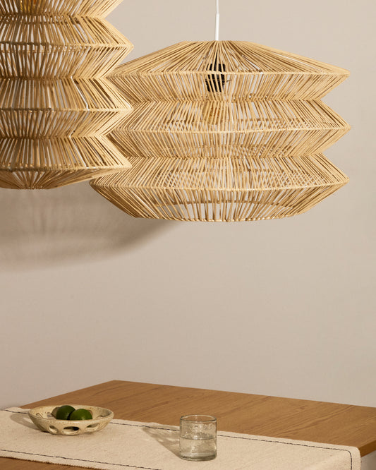 Dakit rattan ceiling lamp shade with light finish 60 x 39 cm