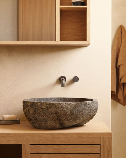 tetsu stone sink Onix, Ø 40 cm