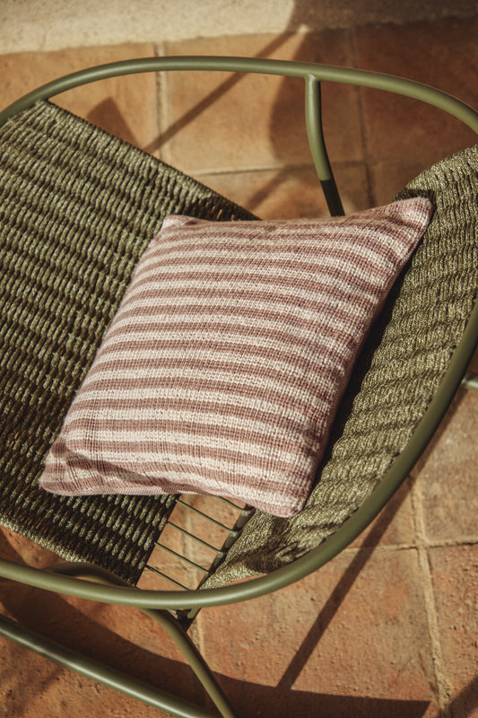 Cushion cover Dirome 100% PET striped beige 45 x 45 cm