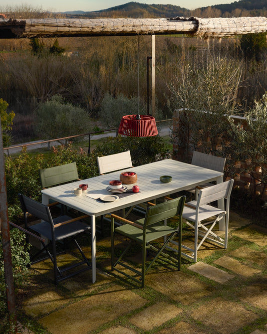 Brela extendable table made of raw aluminum 205(287) x 100 cm