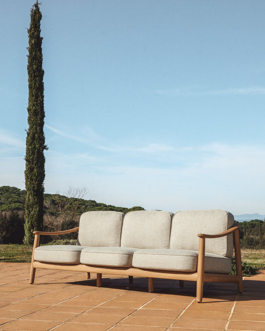 SS26COL2 sofa made of solid teak wood FSC 100%, 215 cm