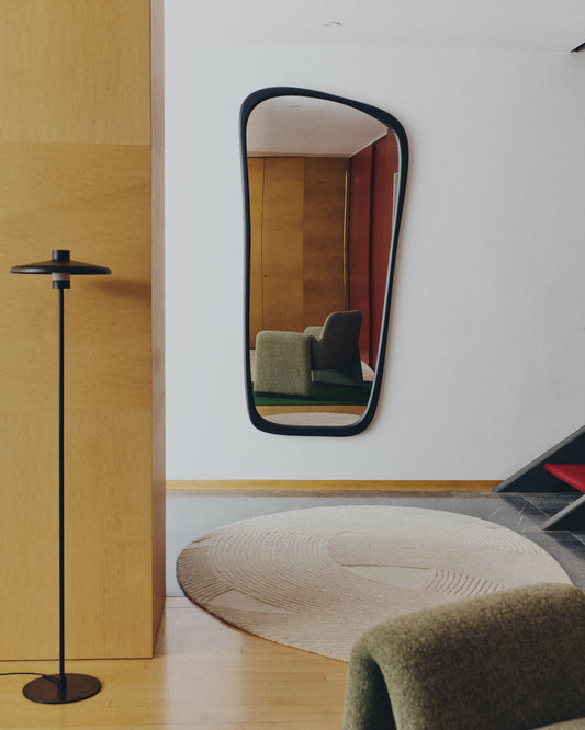 Alura teak mirror in black 94.5 x 192 cm FSC 100%