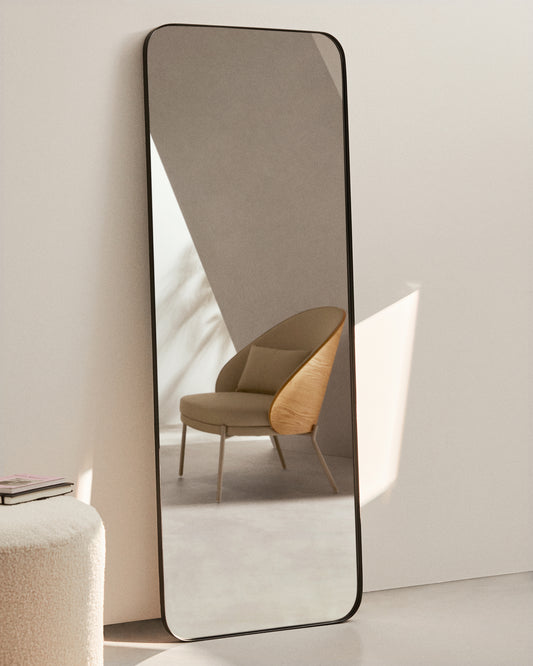 Marco mirror with black metal frame 30 x 100 cm