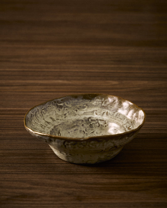 Alenia deep plate made of gray ceramic