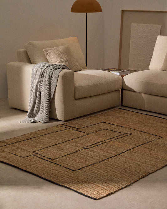 Velira graphic jute carpet 200 x 300 cm