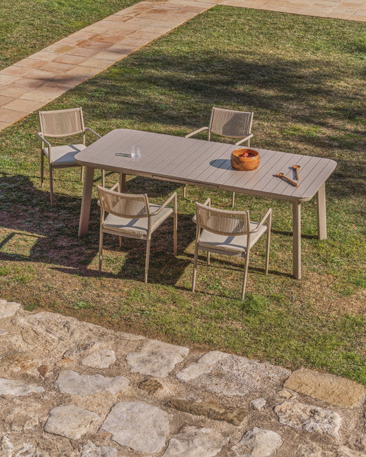 SS26COL6 Rasklopivi aluminijumski sto taupe 185 (235) x 100 cm