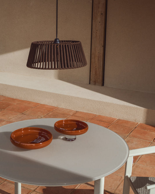 Shade for Aldet ceiling lamp made of flat rope, color brown Ø46 cm