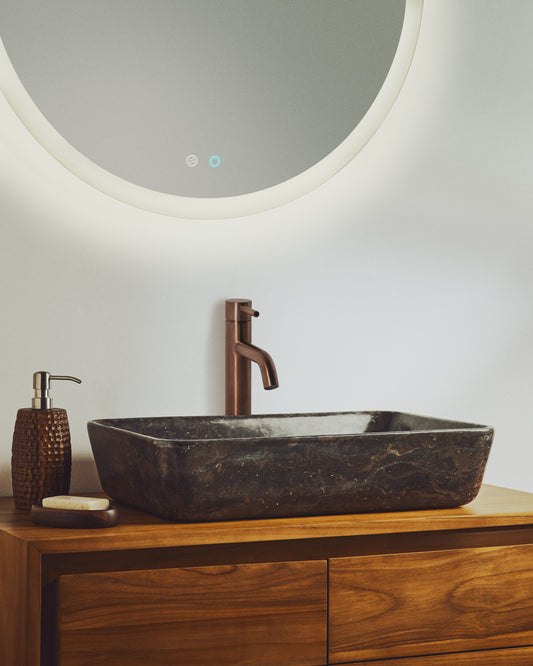 Darnen sink on a marble slab in gray color 55 x 35 cm