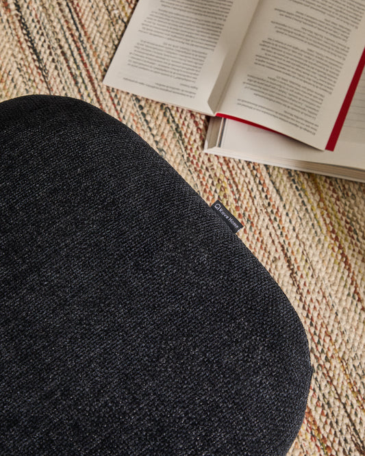 Rotirajući tabure Teryl od plavog šenila i metala sa sivom završnom obradom FSC 100%