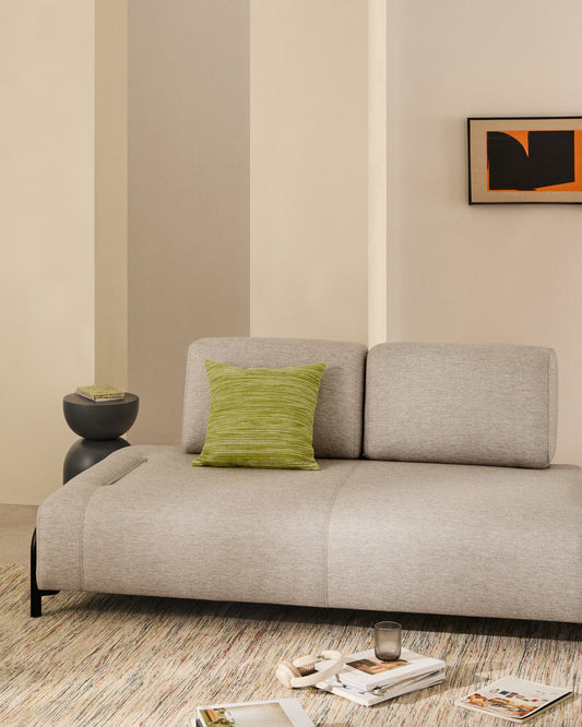 Compo dvosedni modul usivo-bež boji sa crnim metalnim ramom, 200 cm, FSC Mix Credit