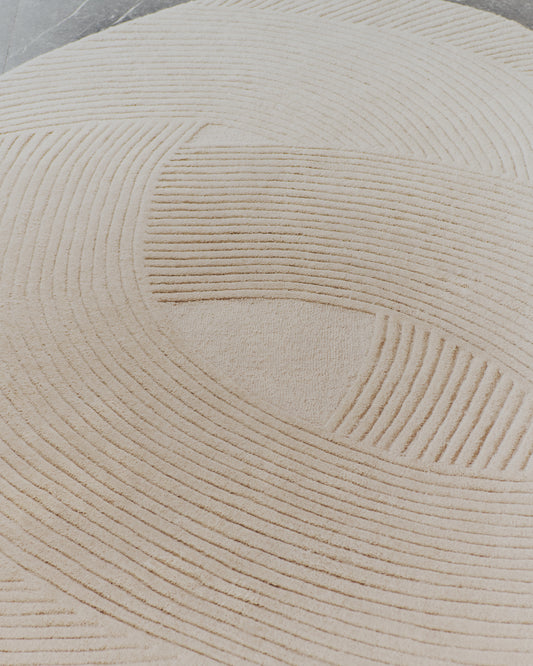 Domm beige wool carpet, Ø 200 cm