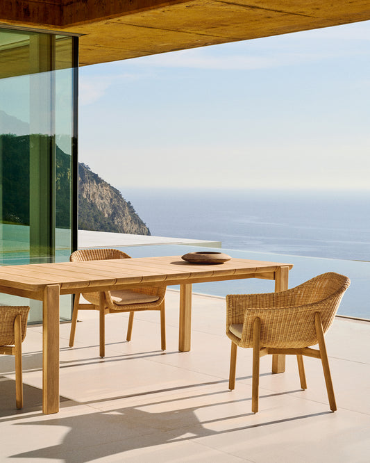 Icaro solid teak table, 220 x 102 cm, FSC 100%