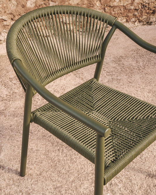 Outdoor folding chair Livadia made of aluminum in green color